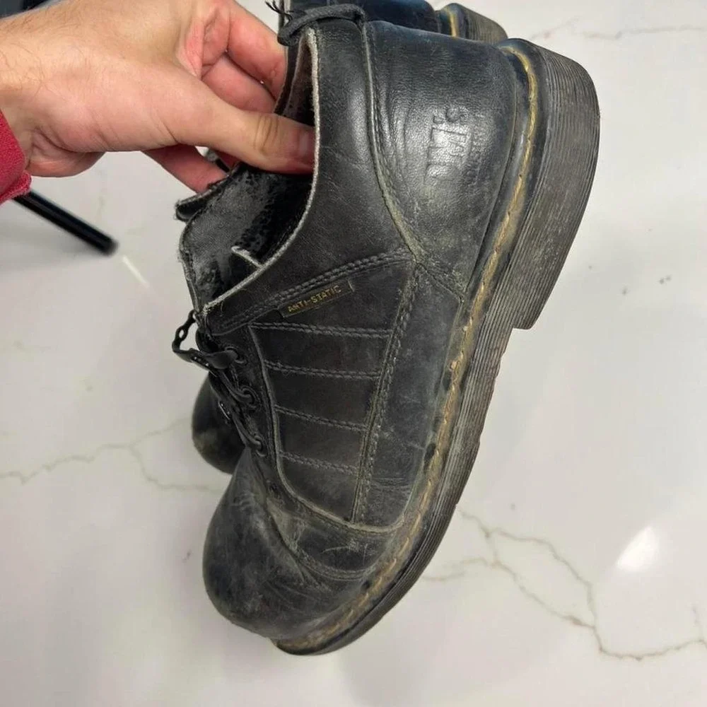 Dr. Martens Steel Toe Safety Shoe Mens Black Leather Industrial Work Oxford
